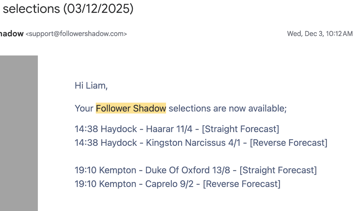 Follower Shadow - Selections - 2025-12-03