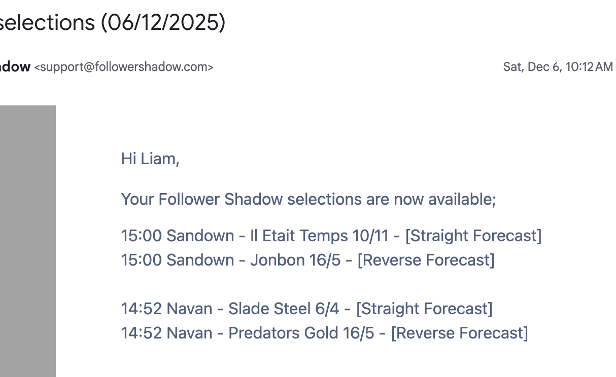 Follower Shadow - Selections - 2025-12-06