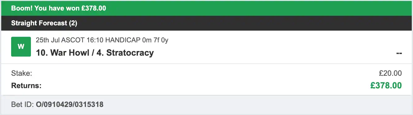 Follower Shadow - Winner 1 - Straight Forecast - 2025-07-25